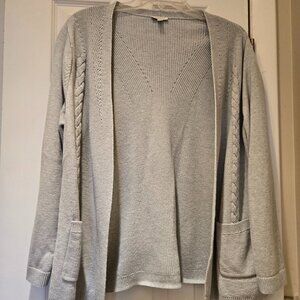 Talbots Petite grey open cardigan sweater size XLp